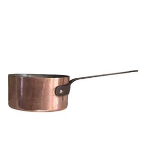 Vintage French Copper Saucepan with Cast Iron Handle